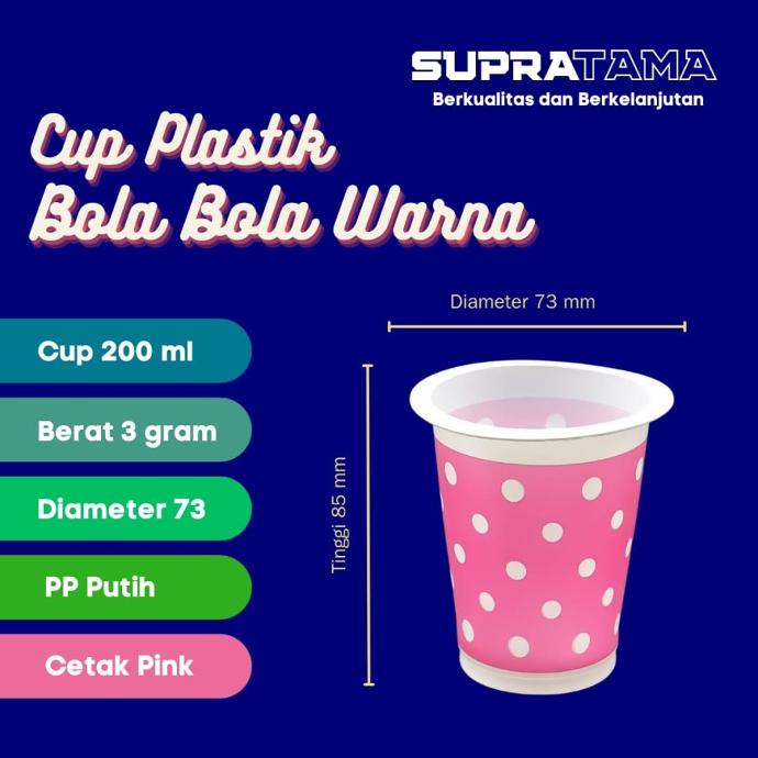 CUP BOLA PUTIH BLOK PINK
