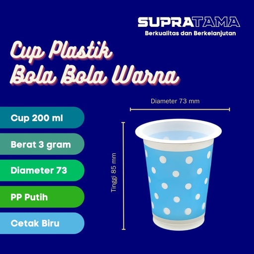 [22.057.00003] CUP BOLA PUTIH BLOK BIRU