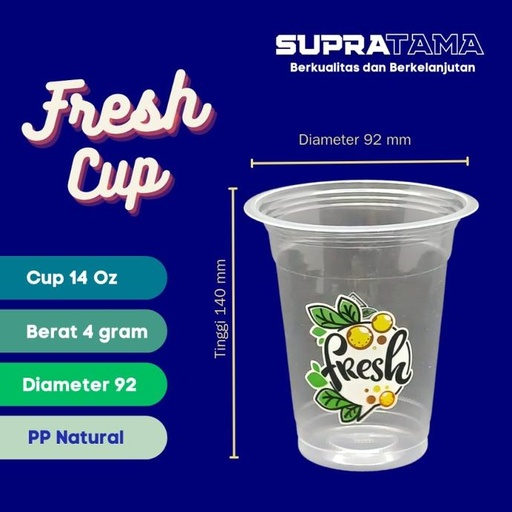 [35.007.00003] FRESH SUPRACUP 14 OZ NATURAL