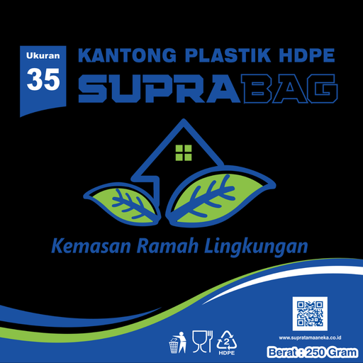 [35.002.00008] KANTONG PLASTIK HD HITAM 0.03 X 55/35 X 55