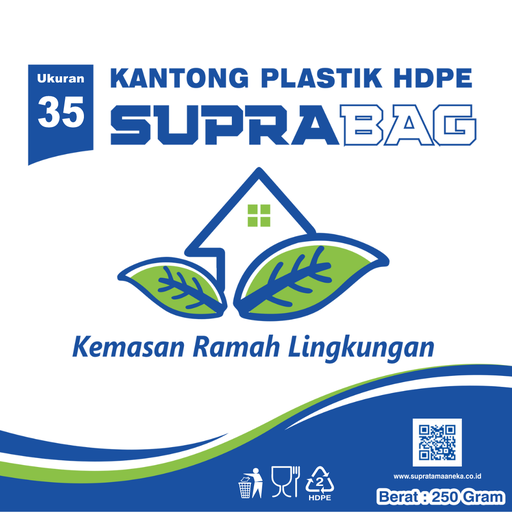 [35.002.00012] KANTONG PLASTIK HD PUTIH SUSU 0.03 X 55/35 X 55